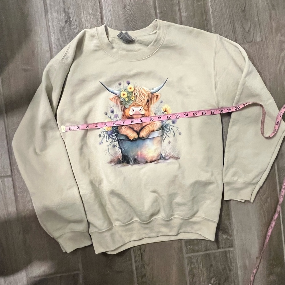Cow Sweatshirt Gildan Sweatshirt Pullover Sweatshirt Size S - Picture 6 of 6